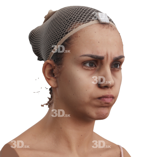 Head Woman 3D Phonemes And Emotions Hispanic