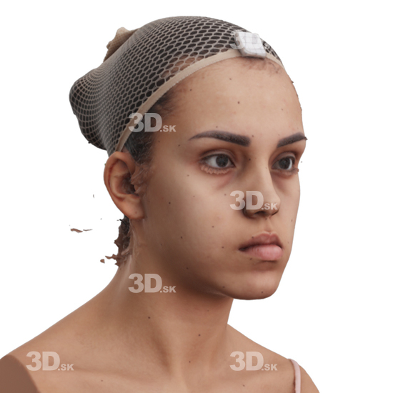 Head Woman 3D Phonemes And Emotions Hispanic