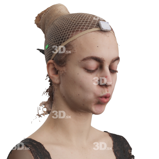 Head Woman White 3D Phonemes And Emotions