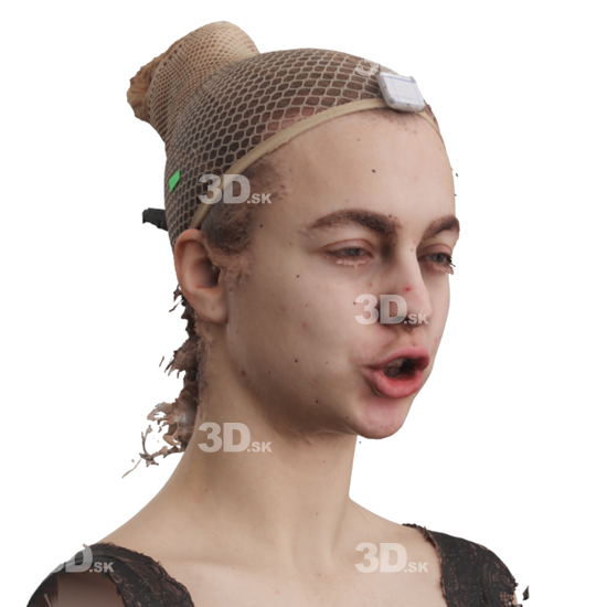 Head Woman White 3D Phonemes And Emotions