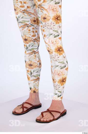 Calf Woman White Casual Athletic Leggings Studio photo references