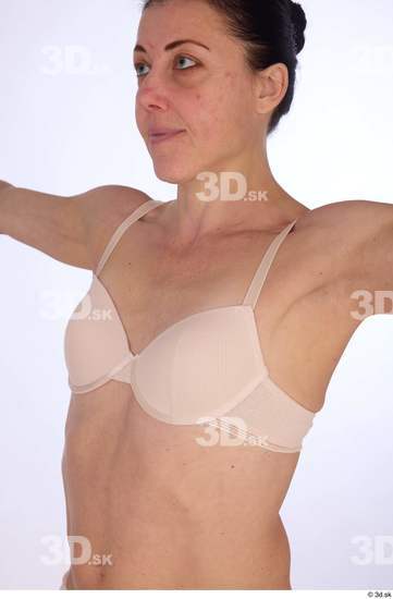 Chest Woman White Underwear Athletic Studio photo references