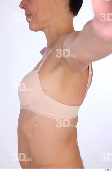 Chest Woman White Underwear Athletic Studio photo references