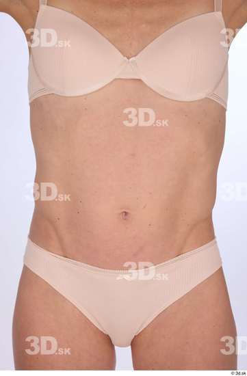 Belly Woman White Underwear Athletic Studio photo references