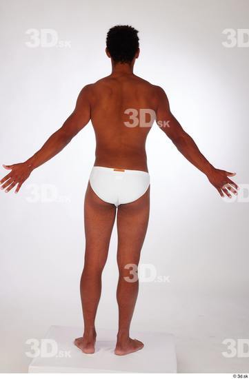 Whole Body Man Black Swimsuit Athletic Standing Studio photo references