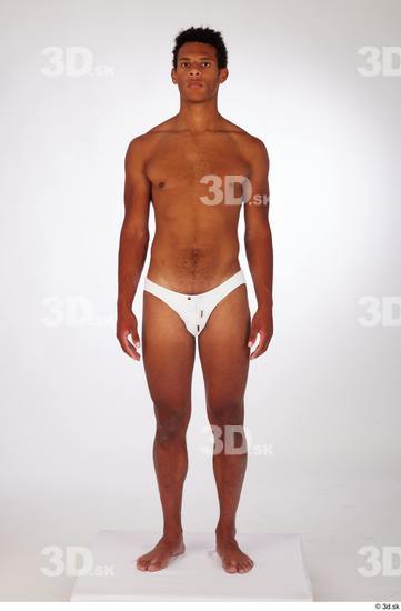 Whole Body Man Black Swimsuit Athletic Standing Studio photo references