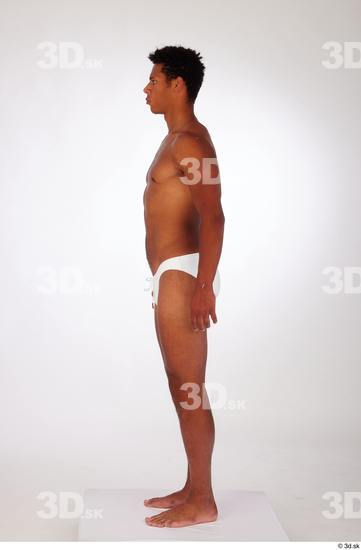 Whole Body Man Black Swimsuit Athletic Standing Studio photo references