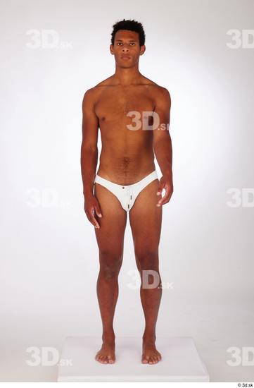 Whole Body Man Black Swimsuit Athletic Standing Studio photo references