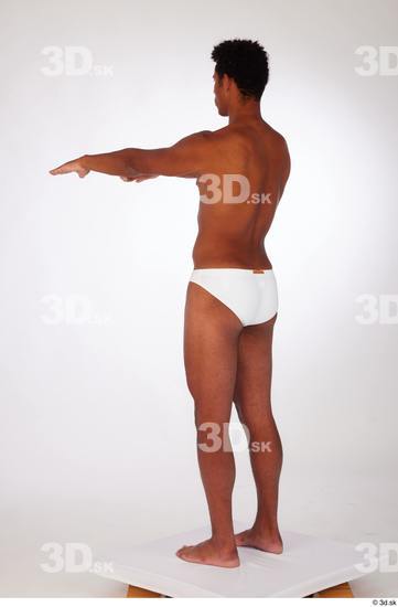 Whole Body Man Black Swimsuit Athletic Standing Studio photo references