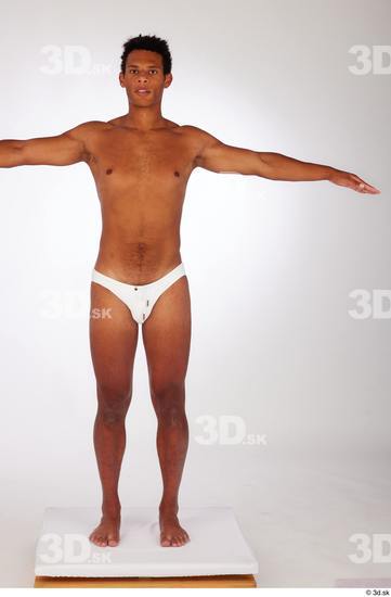 Whole Body Man Black Swimsuit Athletic Standing Studio photo references