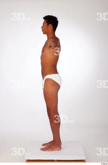 Whole Body Man Black Swimsuit Athletic Standing Studio photo references