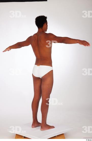 Whole Body Man Black Swimsuit Athletic Standing Studio photo references