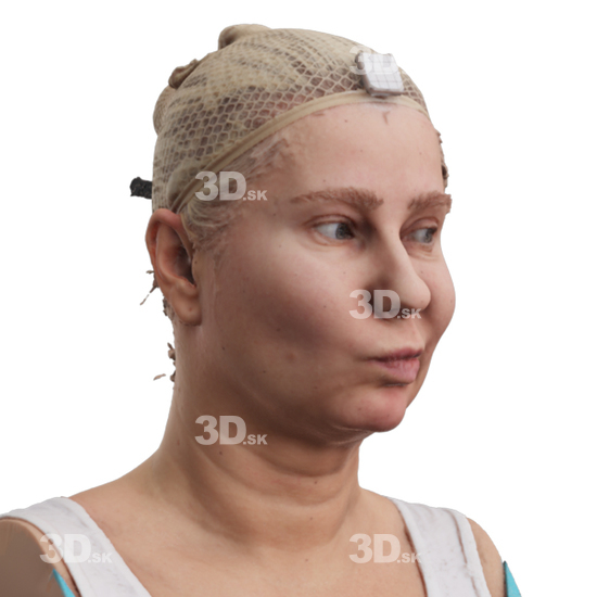 Head Woman White 3D Phonemes And Emotions