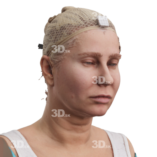 Head Woman White 3D Phonemes And Emotions