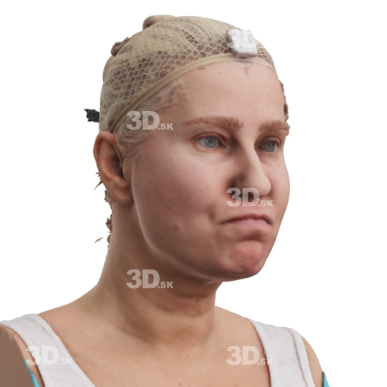 Head Woman White 3D Phonemes And Emotions