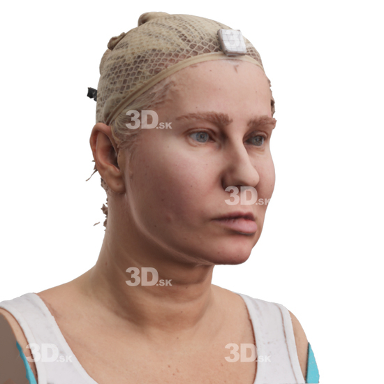 Head Woman White 3D Phonemes And Emotions