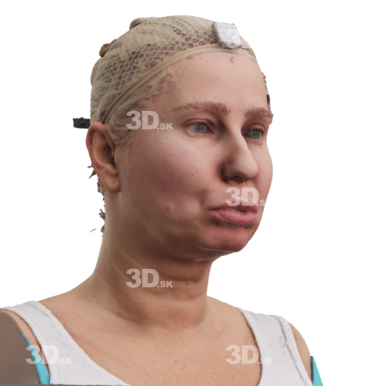 Head Woman White 3D Phonemes And Emotions