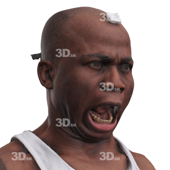 Head Man Black 3D Phonemes And Emotions