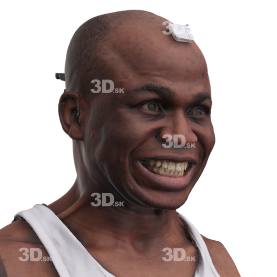 Head Man Black 3D Phonemes And Emotions