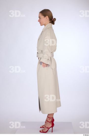 Whole Body Woman Casual Coat Slim Standing Studio photo references