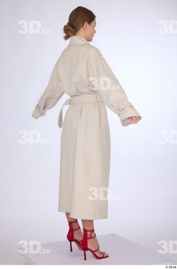 Whole Body Woman Casual Coat Slim Standing Studio photo references