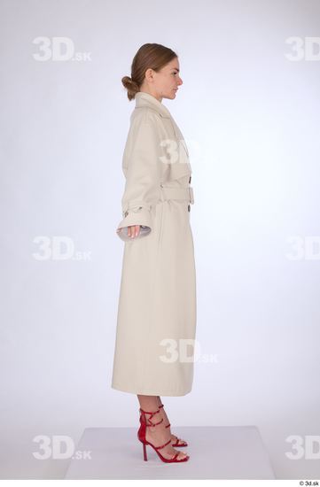 Whole Body Woman Casual Coat Slim Standing Studio photo references