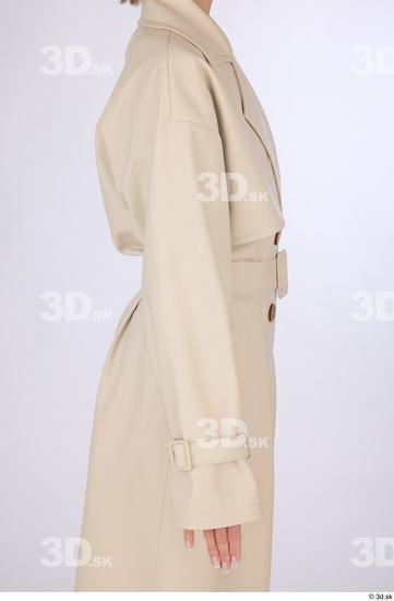 Arm Upper Body Woman Casual Coat Slim Studio photo references