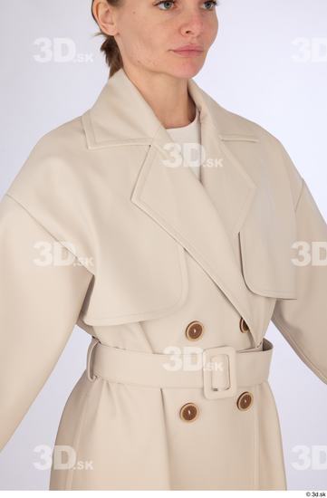 Upper Body Woman Casual Coat Slim Studio photo references