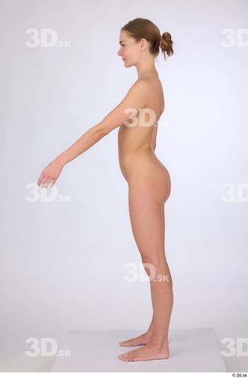 Whole Body Woman Nude Slim Standing Studio photo references