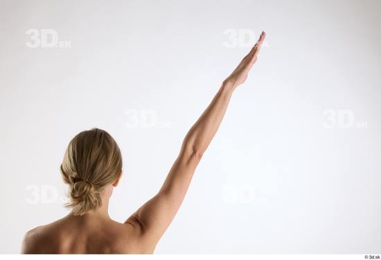 Arm Back Woman White Nude Slim Studio photo references