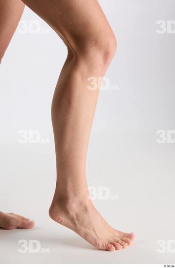 Calf Woman White Nude Slim Studio photo references