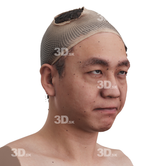 Head Man Asian 3D Phonemes And Emotions