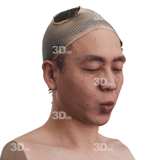 Head Man Asian 3D Phonemes And Emotions