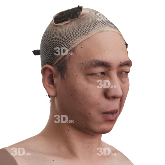 Head Man Asian 3D Phonemes And Emotions