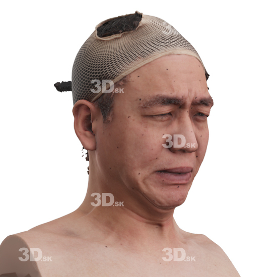 Head Man Asian 3D Phonemes And Emotions