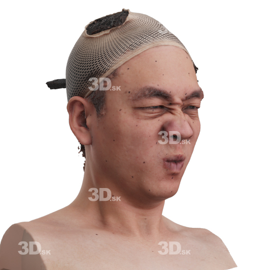 Head Man Asian 3D Phonemes And Emotions