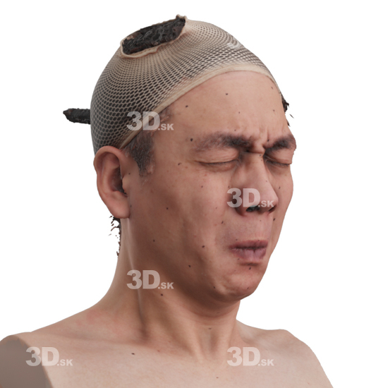 Head Man Asian 3D Phonemes And Emotions