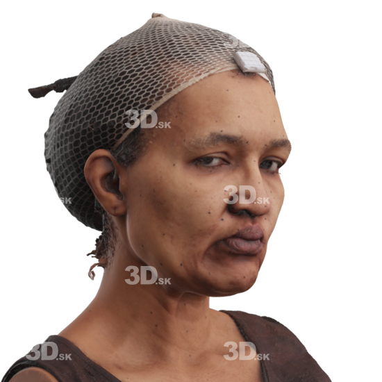 Head Woman Black 3D Phonemes And Emotions