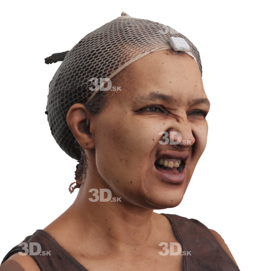 Head Woman Black 3D Phonemes And Emotions