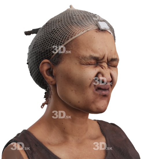 Head Woman Black 3D Phonemes And Emotions