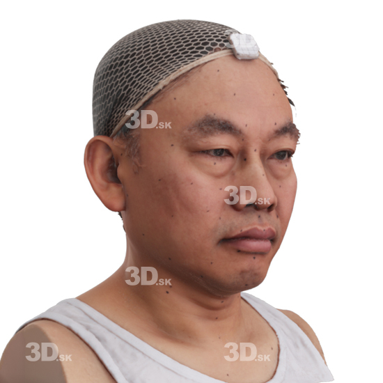 Head Man Asian 3D Phonemes And Emotions