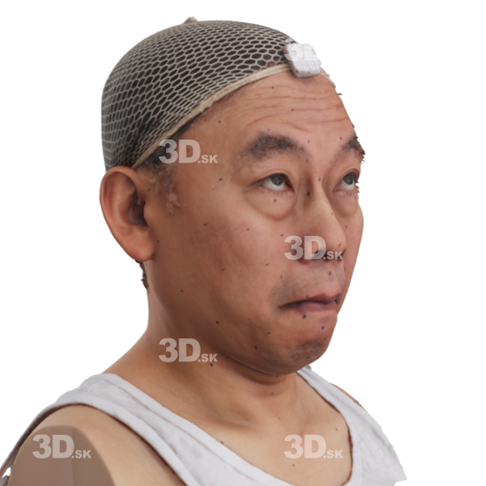 Head Man Asian 3D Phonemes And Emotions