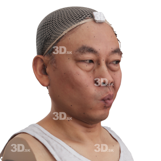 Head Man Asian 3D Phonemes And Emotions