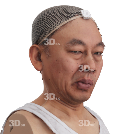 Head Man Asian 3D Phonemes And Emotions