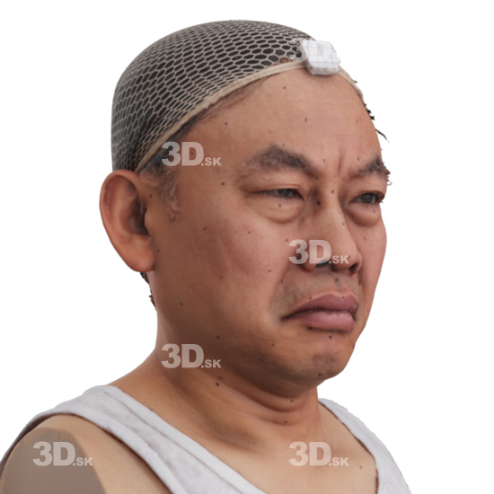 Head Man Asian 3D Phonemes And Emotions