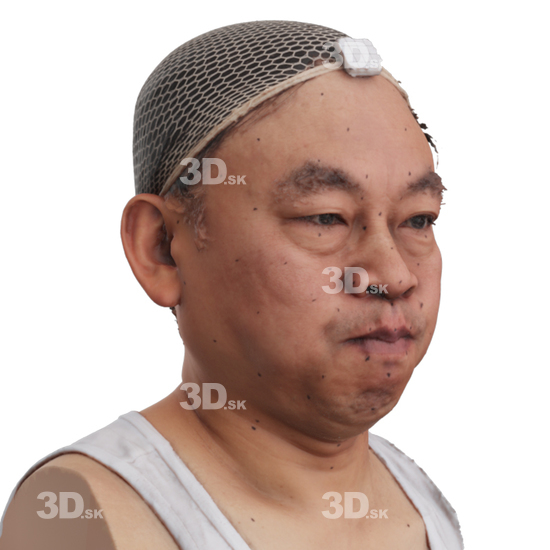 Head Man Asian 3D Phonemes And Emotions