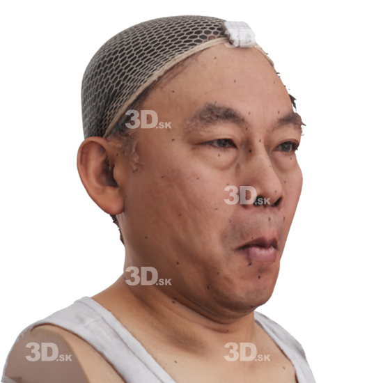 Head Man Asian 3D Phonemes And Emotions