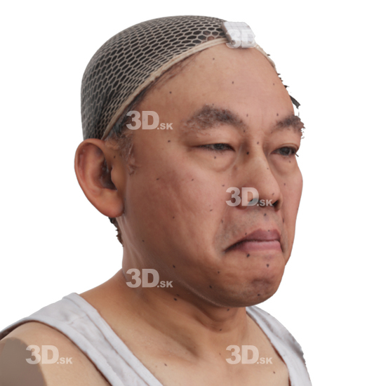 Head Man Asian 3D Phonemes And Emotions