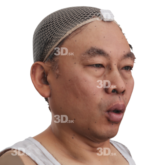 Head Man Asian 3D Phonemes And Emotions