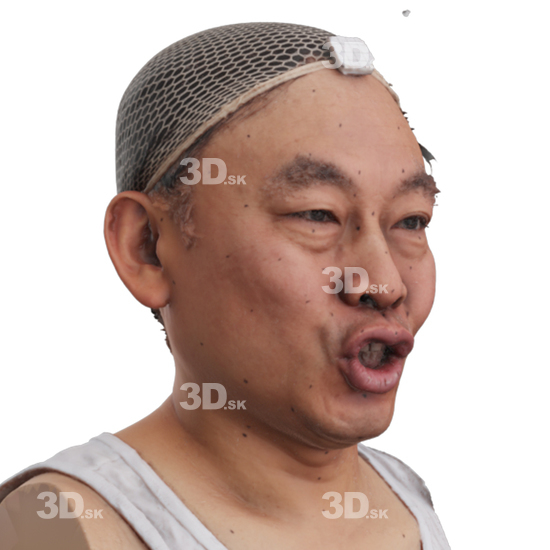 Head Man Asian 3D Phonemes And Emotions